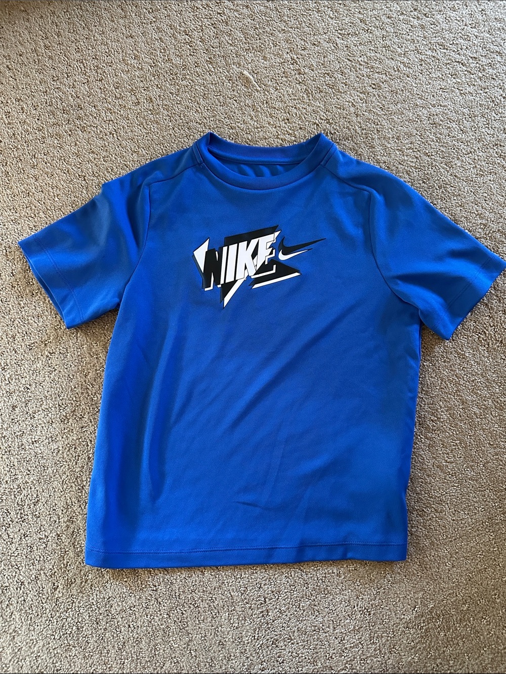 Nike Kids Dri Fit Royal Blue Short Sleeve Logo Tee